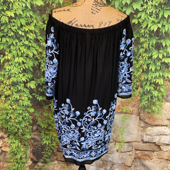 ALLISON JOY Black Off the Shoulder Dress, S - Picture 7 of 14